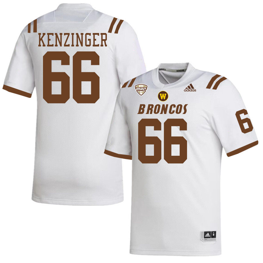 #66 Conor Kenzinger Western Michigan Broncos College Football Jerseys Stitched-White